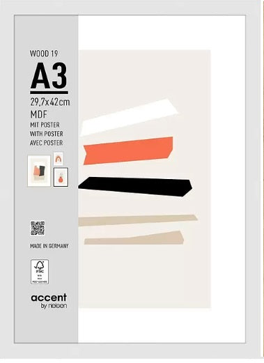 Nielsen design nielsen fotolijst 3224202 wood 19 wit 29,7x42 cm
