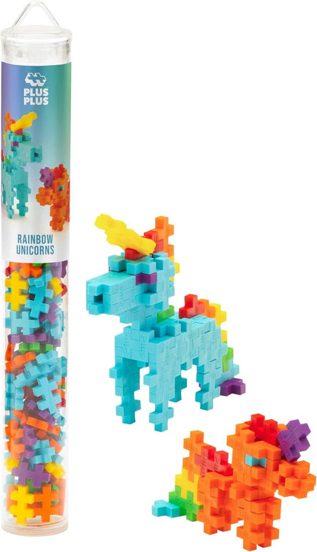 Plus plus plus-plus Regenbogen-Einhörner 100 Stück Tube (4372)