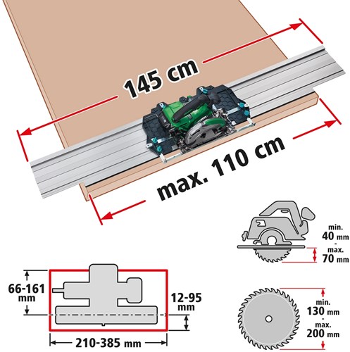 Wolfcraft Guide Schiene für Handkreissäge FKS 145