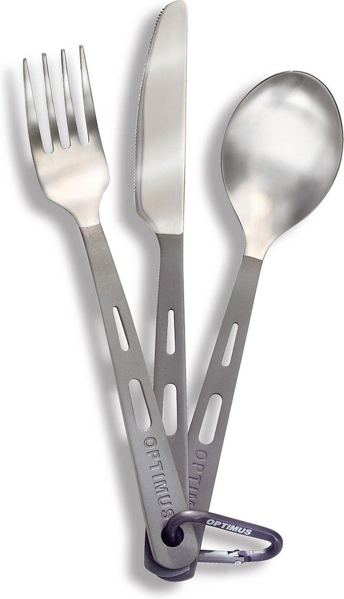 Optimus und Optimus Titanium 3-teiliges Besteckset – Campingbesteck – Titan