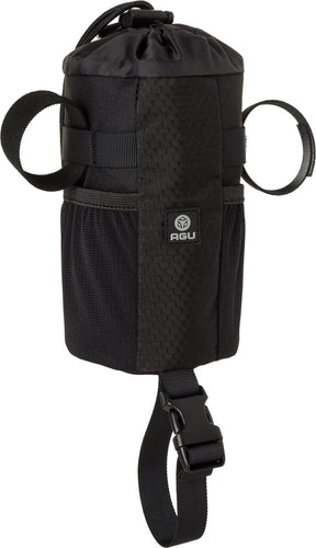 Agu venture - stuurtas voor fiets snacks - 1l - waterafstotend gerecycled polyester - zwart - 3m reflectie - twee mesh zijvakken - eenvoudige bediening