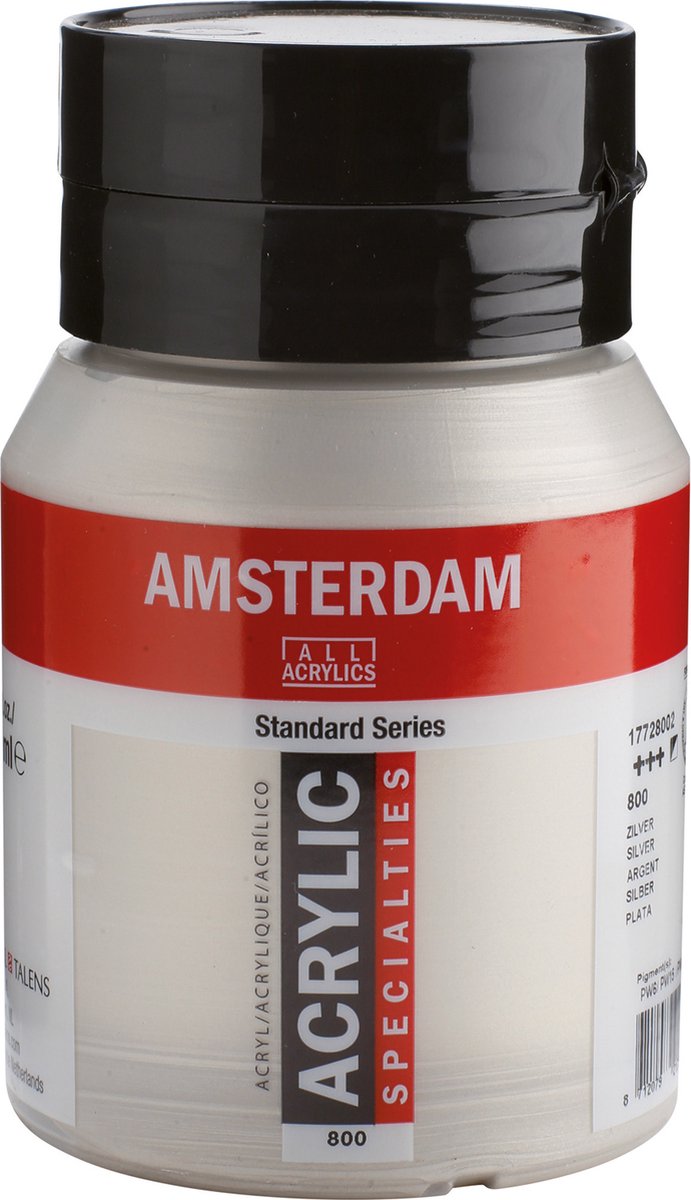 Amsterdam Standard Series Acrylfarbe Topf 500 ml Silber 800