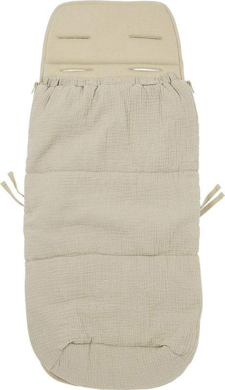 Meyco Baby Uni Buggy Fußsack und Einlage – vorgewaschen, hydrophil – Sand – 45 x 130 cm (2-in-1)