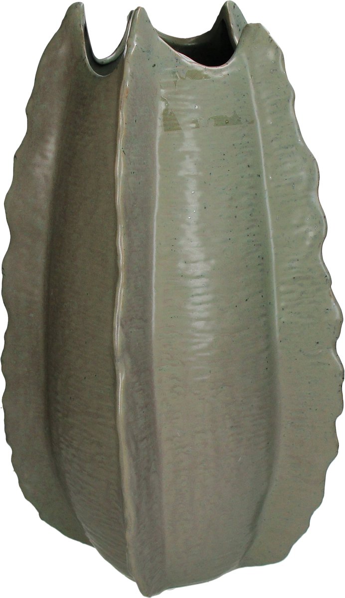Hd collection vaas aardewerk groen 31x31x53cm