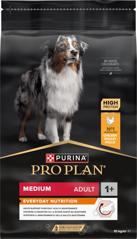 Pro Plan Purina® ® Medium Adult Everyday Nutrition – Trockenfutter für Hunde – Huhn – 10 kg