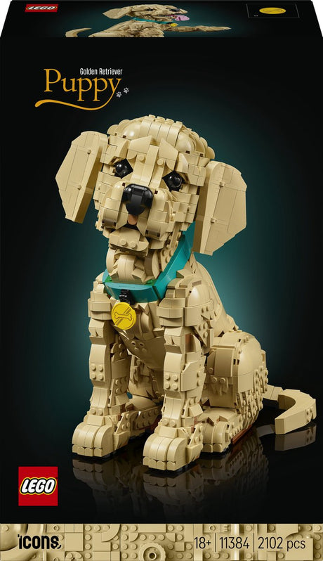 Lego® Icons Golden Retriever Welpe – Deko-Tierfigur – Bauset für Erwachsene – 11384