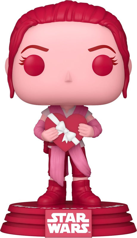 Funko Star Wars Sammelfigur Valentines Pop! Star Wars Rey 9 cm rosa
