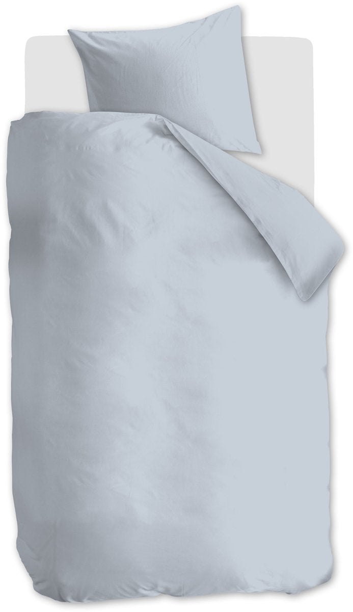 Ambiante cotton uni dekbedovertrek - eenpersoons - 140 x 200 220 cm - licht blauw