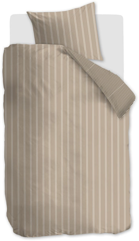 Vtwonen mini stripe dekbedovertrek - eenpersoons - 140 x 220 cm - naturel