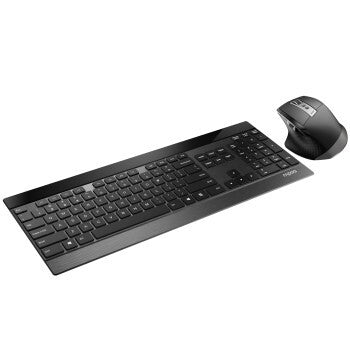 Rapoo 9900m kabelloses, ultraschlankes Multimode-Schreibtischset in Schwarz