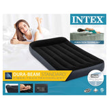 Intex 64146 Kissenauflage Classic Twin Luftmatratze + Pumpe 99x191x25 cm schwarz