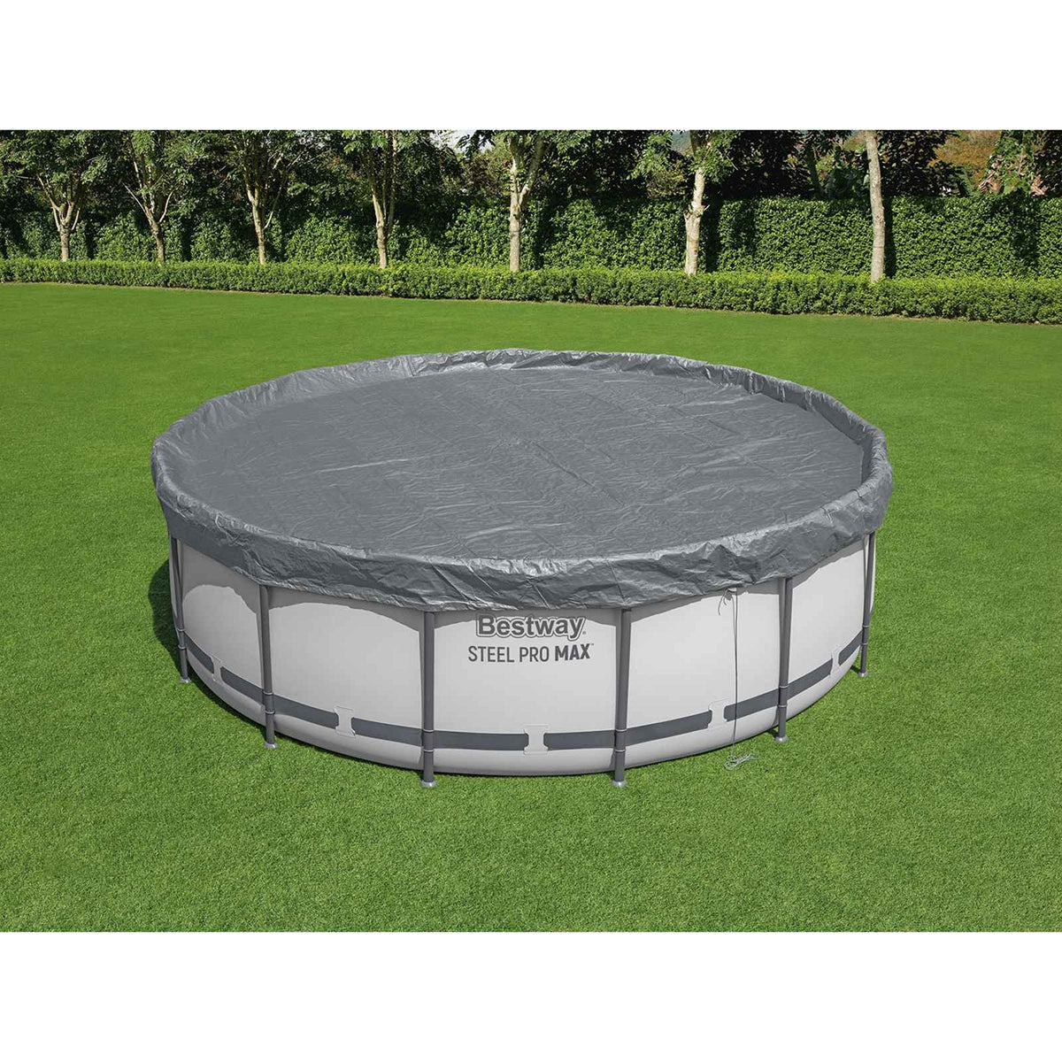 Bestway zwembadcover ø4,27 m rond polyester grijs