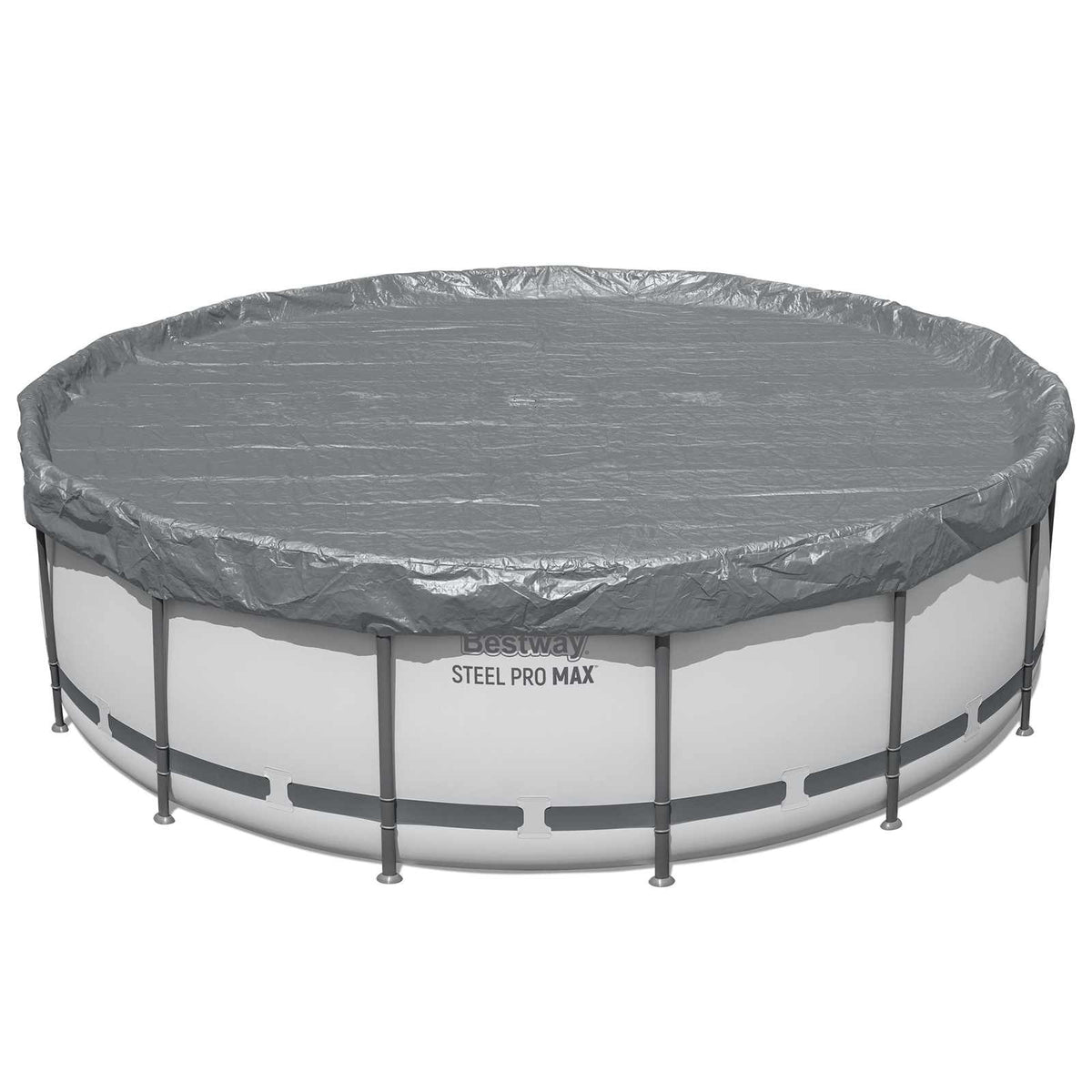 Bestway zwembadcover ø4,27 m rond polyester grijs
