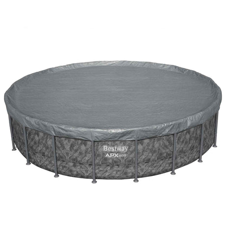 Bestway zwembadcover ø6,1 m rond polyester grijs