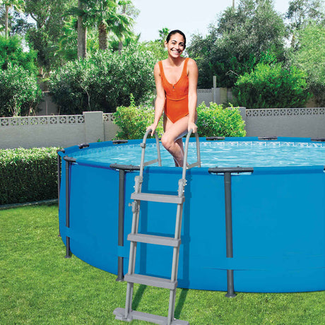 Bestway Schwimmbad Leiter 4 Stufen Flussclear 122 cm 58331