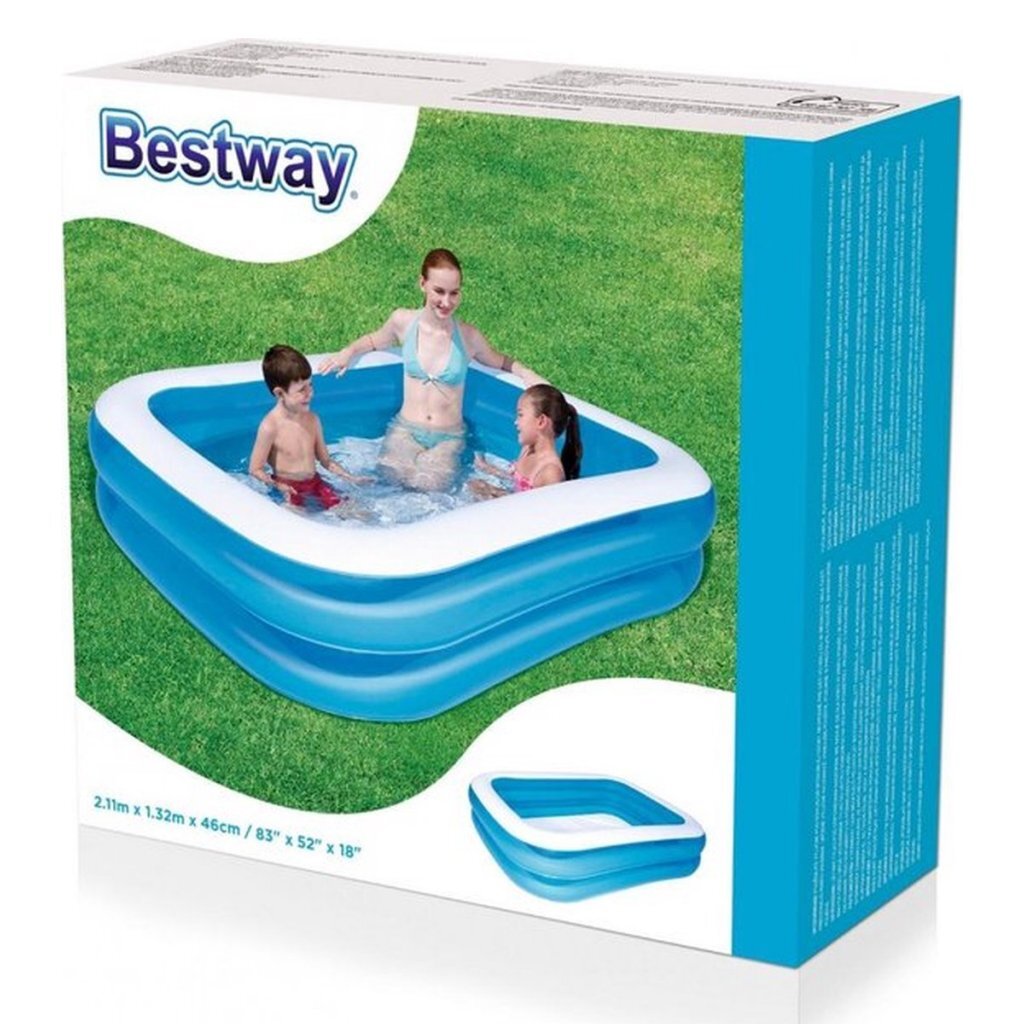 Bestway aufblasbarer Schwimmbad 262x175x51 cm blau weiß