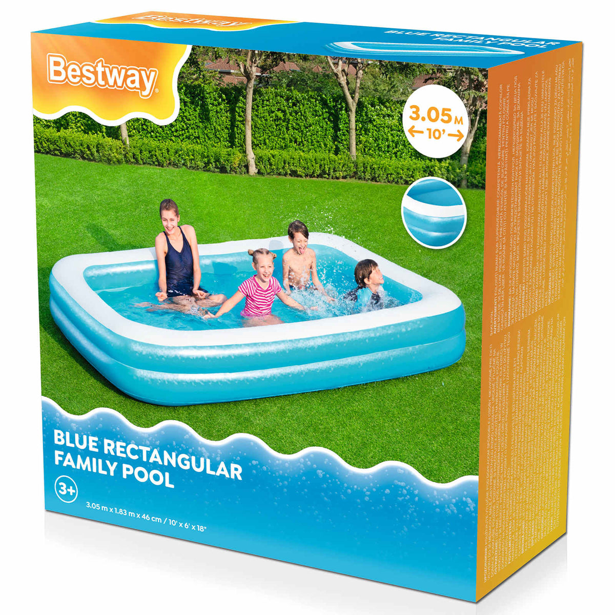 Bestway Family Pool Rechteck, 305x183x46cm