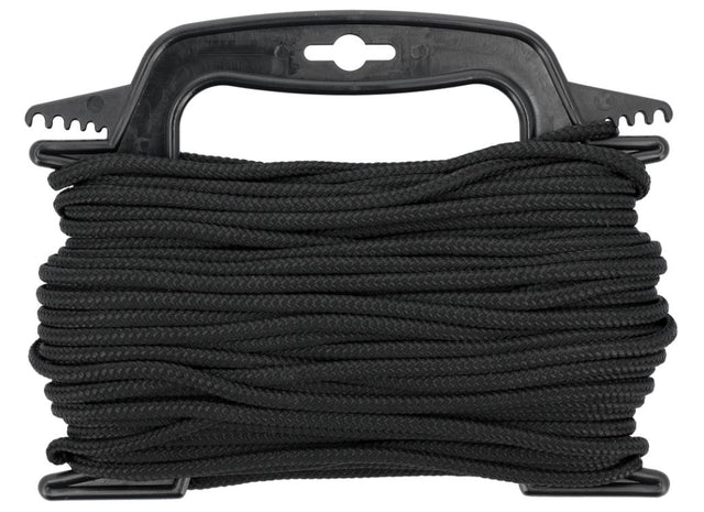 Vorel gevlochten touw 5mm 30m zwart