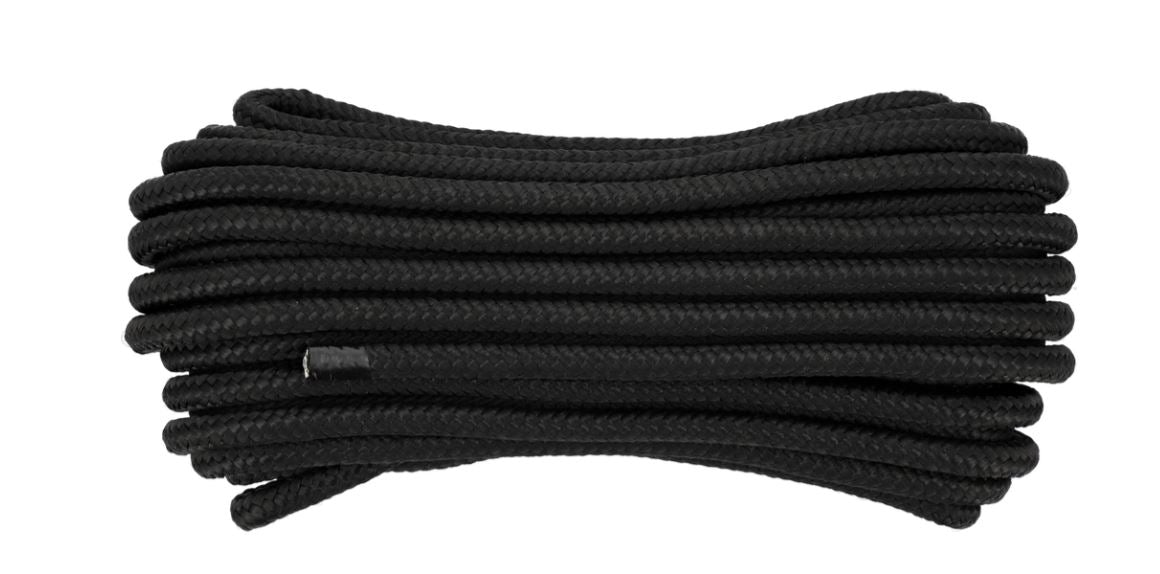 Vorel gevlochten touw 12mm 20m zwart