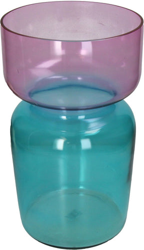 Hd collection vase two tone glass multi 21x21x35