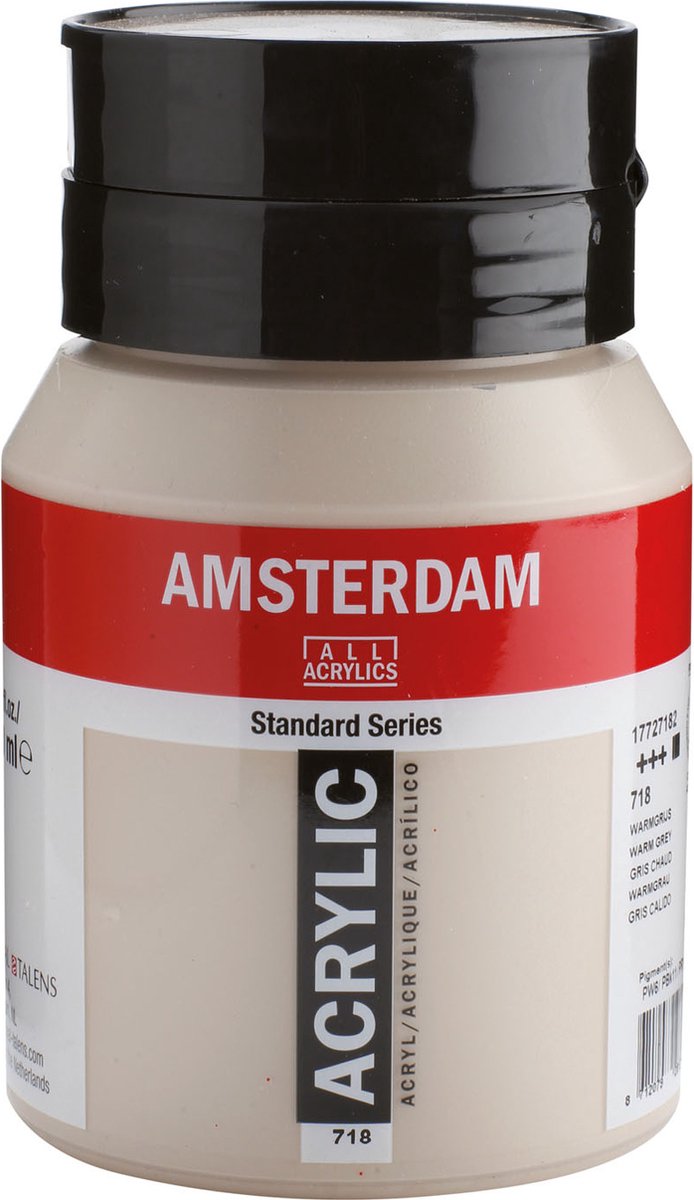 Acrylfarbe der Amsterdam Standard-Serie, Topf 500 ml, Warmgrau 718