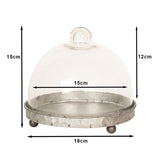 Clayre Eef Glasglocke 6gl2492 grau transparent 16x15 cm