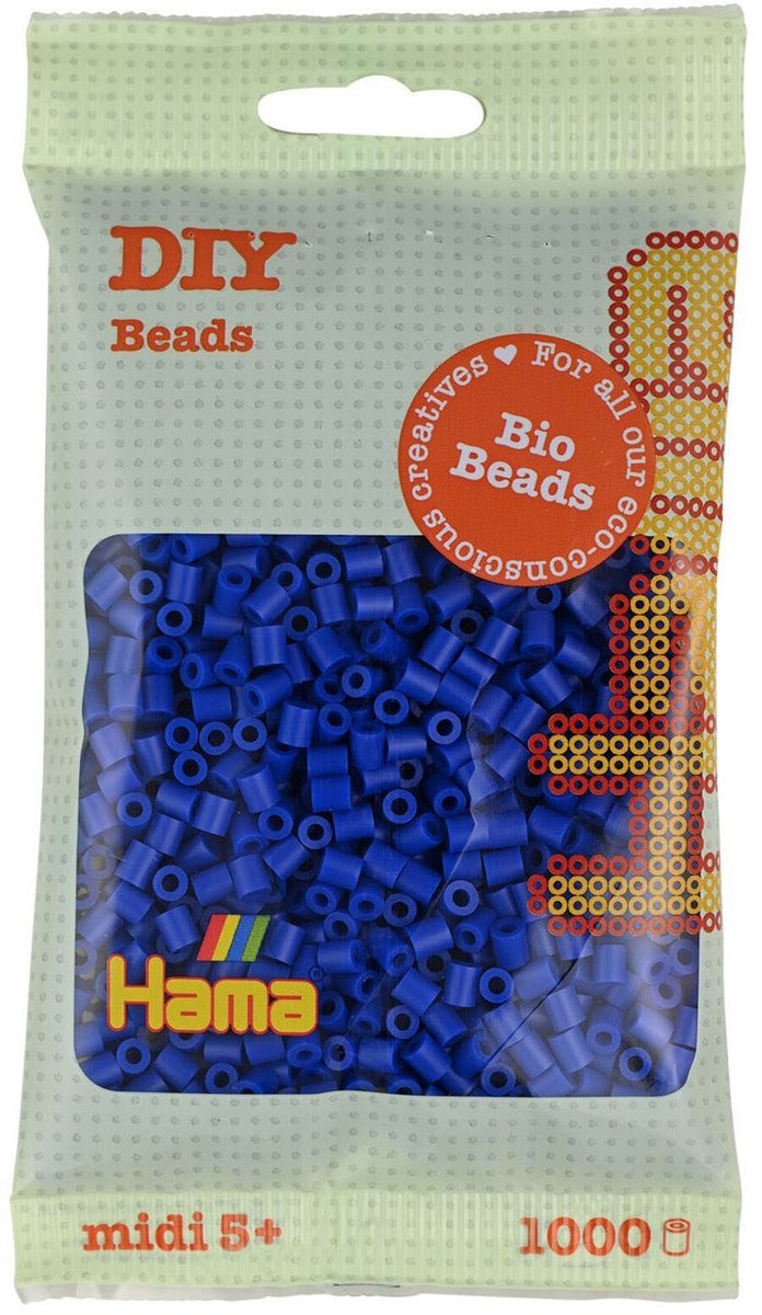 Hama Bio String Perlen - Blue (008), 1000st.