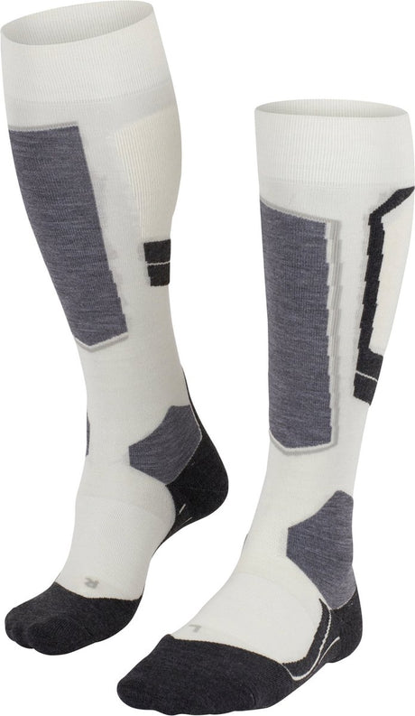 Falke sk4 warm dun wol functioneel materiaal skisokken dames wit - maat 39-40