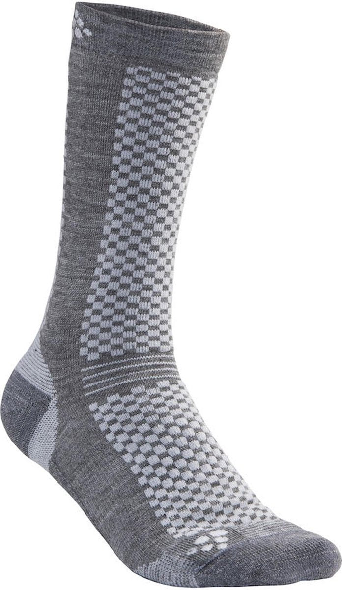 Craft 2er-Pack warme Socken Mitte – Thermosocken aus Merinowolle – Dunkelgrau 37 39