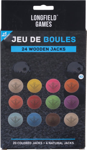 Engelhart Jeu de Boules-Holzböcke-Set – 12 Stück Fluor-Natur – ø30 mm – Pétanque – Longfield