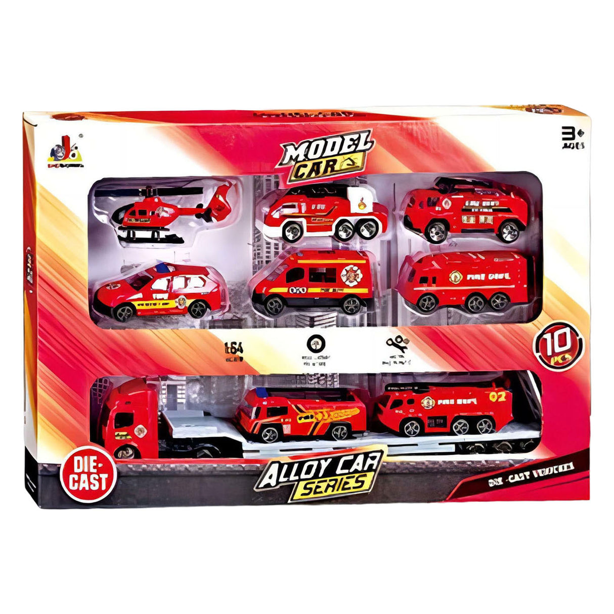 Alloy car series brandweervoertuigen - 10dlg.