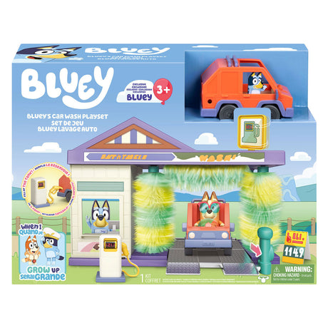 Moose toys bluey wasstraat met auto