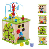 Activiteitenkubus met kralenspiraal - 25x25x45cm