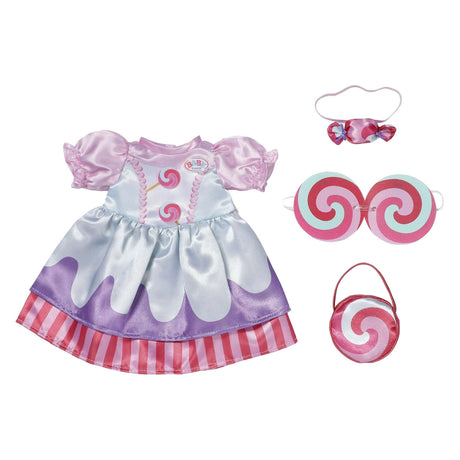 Baby born poppenoutfit kleurrijk snoepjurk 43cm poppenkleding. m