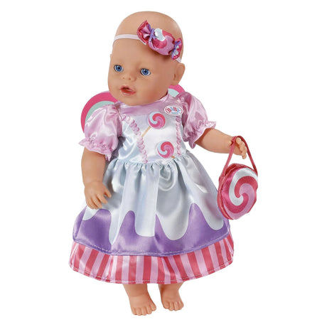 Baby Born Puppenoutfit, buntes Bonbonkleid, 43 cm Puppenkleidung. m