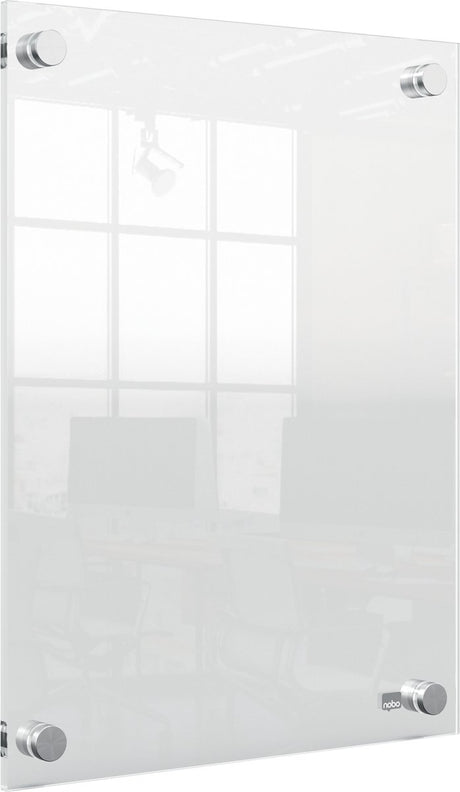 Nobo Premium Plus Wandmontierter A4-Posterrahmen für Dokumente, Poster – mit Eckmontage – transparentes Acryl