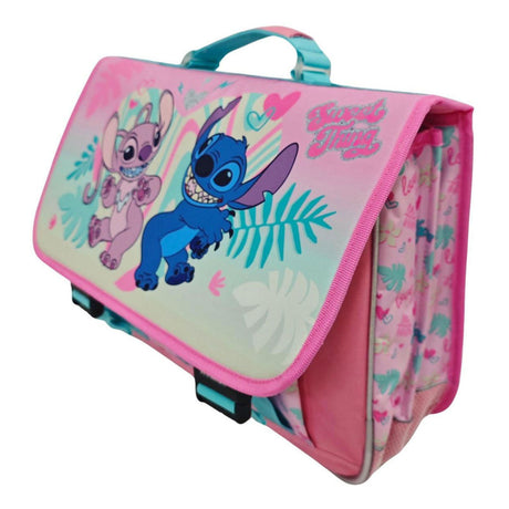 Disney stitch love schooltas met 2 compartimenten met voorvak