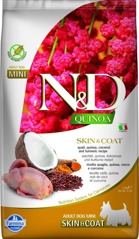 N d Quinoa Hundefutter Hautmantel - Mini - Wachtel 2,5 kg