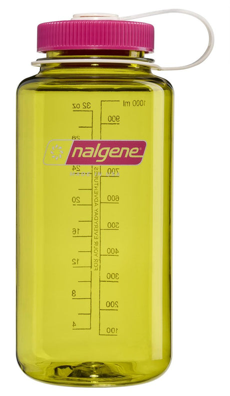Nalgene – Weithalsflasche – Trinkflasche – Wasserflasche – 1000 ml – BPA-frei – Sustain – Endivie mit Fuchsia-Lila, neu