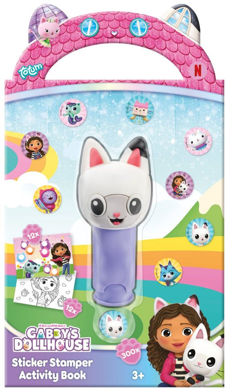 Totum gabby's popppenhuis doeboek stickeren stempelen kleuren - incl. 300 stickers - gabby's dollhouse creatief speelgoed vanaf 3 jaar