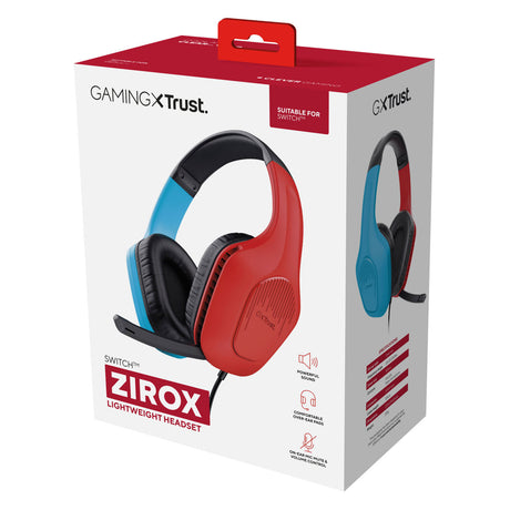 Nintendo trust gxt 416s zirox gaming headset rood blauw voor switch