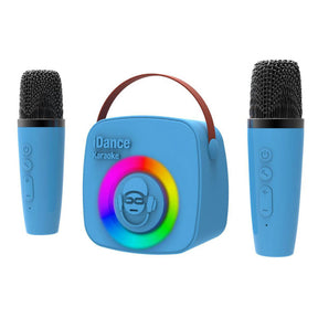 Idance karaoke set met 2 draadloze microfoons - blauw