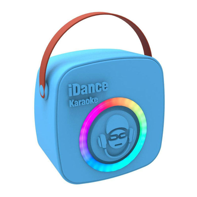 Idance karaoke set met 2 draadloze microfoons - blauw