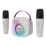Idance karaoke set met 2 draadloze microfoons - wit