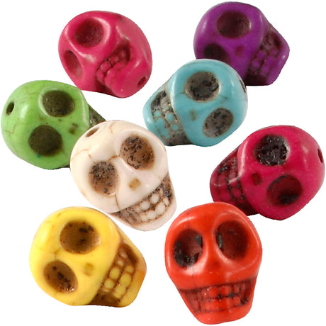 Creativ Company Howlith Perlen Totenköpfe 12 mm Multi 32 Stück