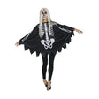 Kostuum vrouw skelet poncho - one size