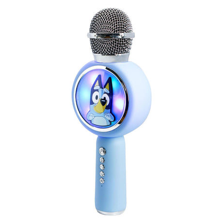 OTL Technologies Bluey – kabelloses Karaoke-Mikrofon für Kinder – beleuchtetes LED-Display – Lautsprecher – Sprachverzerrung