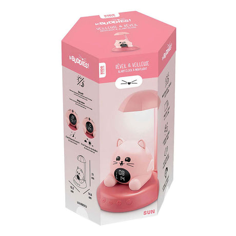 Bigben Hibuddies Hibuddies Nachtlampenwecker mit Soundeffekten für Kinder – Sun the Cat – Schlaftrainer