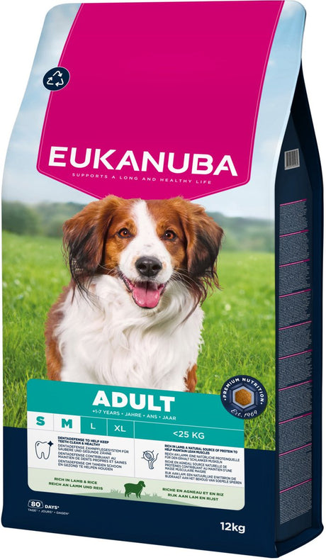 Eukanuba adult small medium breed lam rijst - hondenbrokken - 12 kg