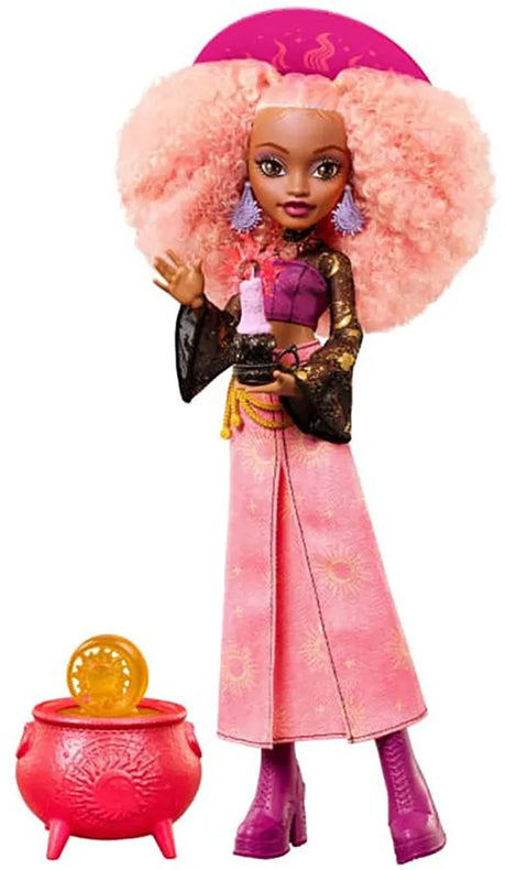 Mattel Moonspell Magic aus Monster High – Rae Lumina Modepuppe – Sonnenhexe mit Zubehör